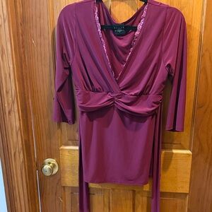 Chic Burgundy Long Sleeve top L